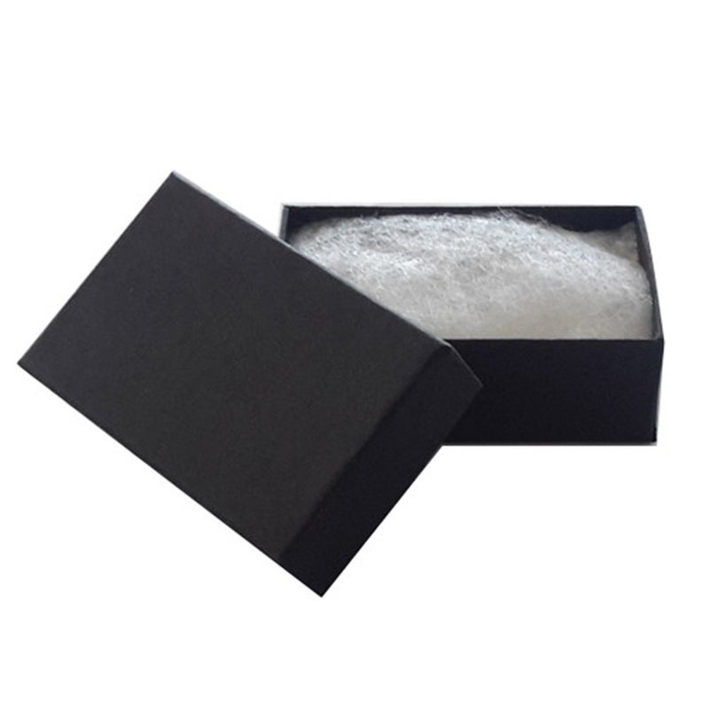 JPI Display #21 Cotton Filled Paper Jewelry Boxes, Matte Black, 100 Count